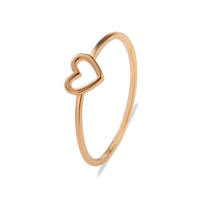 Womens Heart-shaped Electroplated Copper Rings NHDP157510