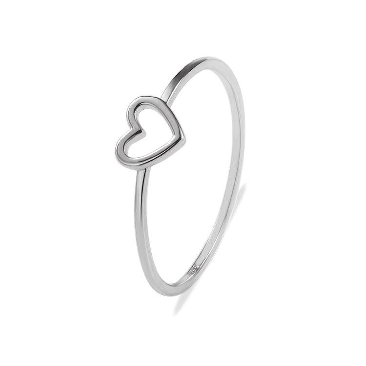 Women's Heart-Shaped Electroplated Copper Ring - Minimalist Openwork Design