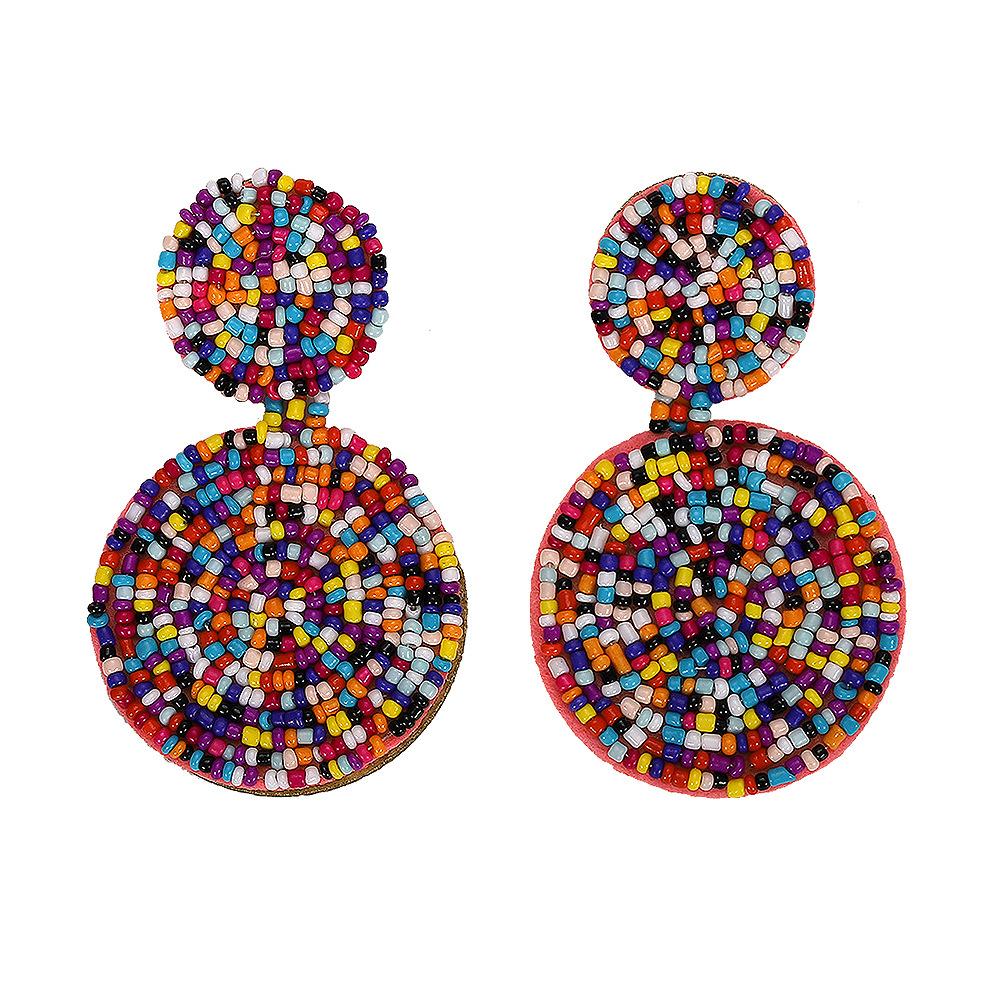 Womens Round Rice Beads Earrings NHJQ139238